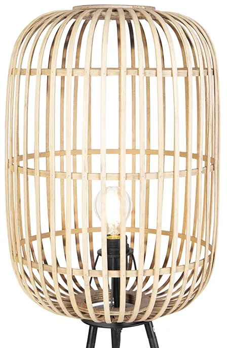 Inteligentna rustykalna lampa podłogowa z rattanu, w tym WiFi A60 - Manila Rustykalny / Vintage Oswietlenie wewnetrzne