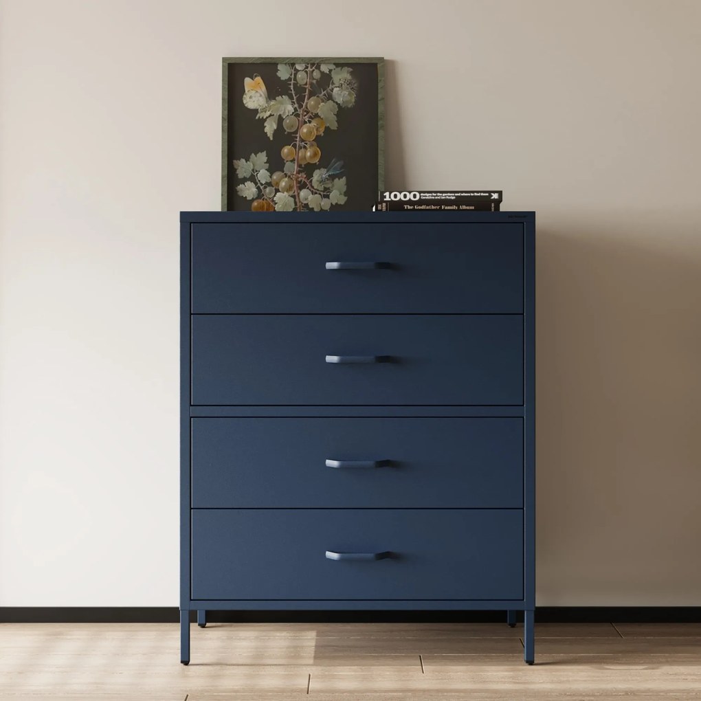 Komoda szafka metalowa granatowa Modern CARLA, 800 x 1015 x 400 mm