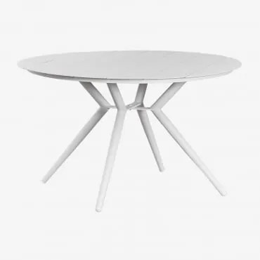 Okrągły Aluminiowy Stół Ogrodowy Valerie Gardenia Biel & Ø100 Cm - Sklum