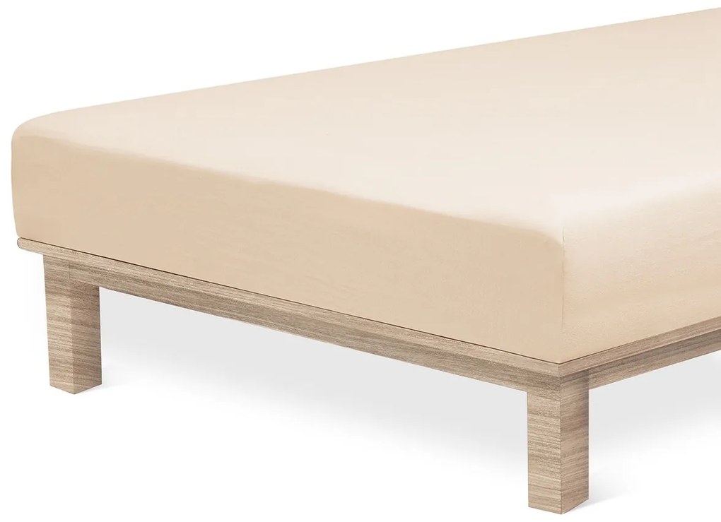 4Home prześcieradło jersey Lycra beżowy, 90 x 200 cm