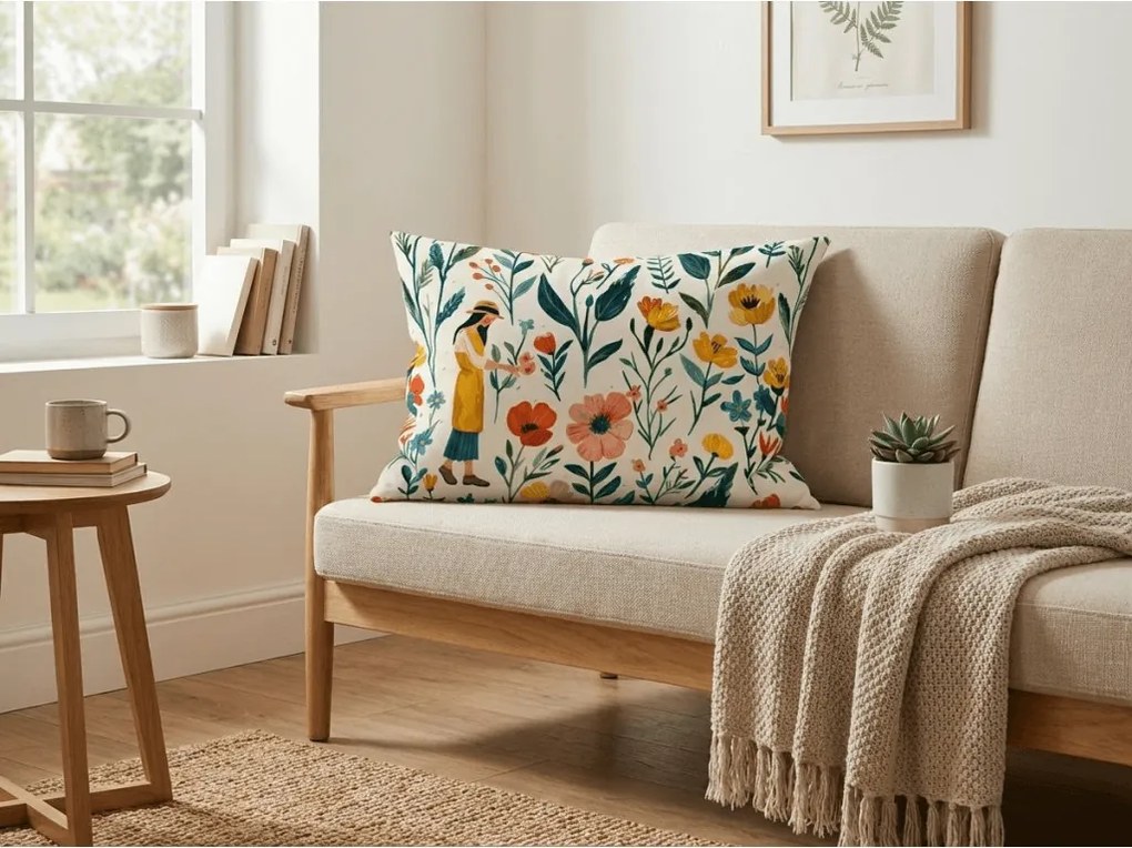 Bawełniana poszewka na poduszkę FLOVINA POLY 50x70 cm, kolorowa