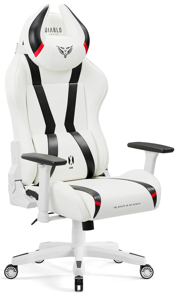 Fotel gamingowy Diablo X-Horn 2.0 Normal Size, biało-czarny