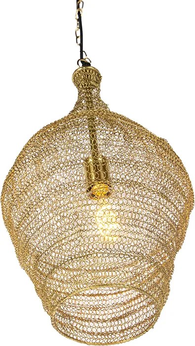 Orientalna lampa wisząca złota 30 cm - Nidum