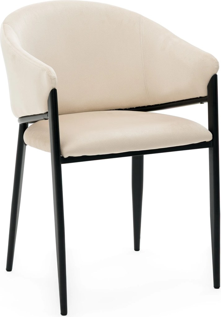 OUTLET! krzesło tapicerowane do jadalni GLAMOUR beżowe welurowe nowoczesne