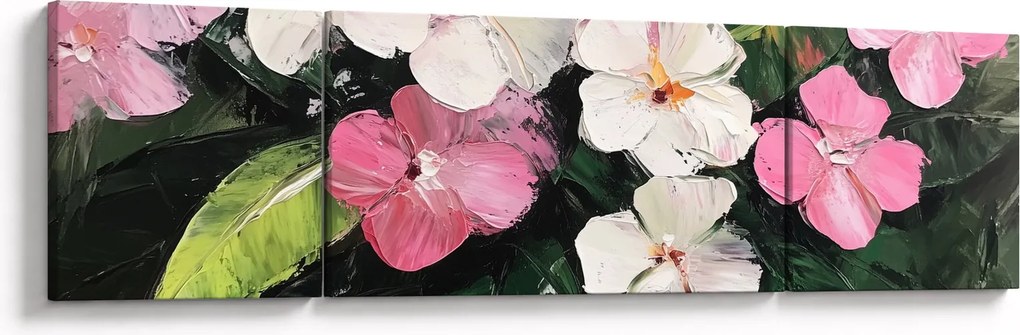 Obraz - Różowe i białe kwiaty (170x50 cm)