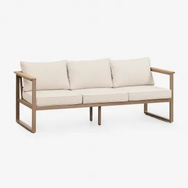 3-osobowa Sofa Ogrodowa Z Aluminium I Drewna Akacjowego Lipov Mokka Brąz - Sklum