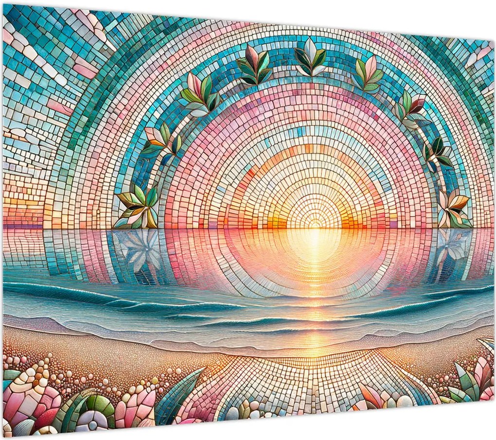Obraz na szkle – Mozaika zachodzącego słońca (70x50 cm)