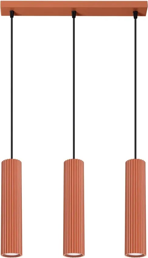 Potrójna lampa wisząca w kolorze ochra K0-E24