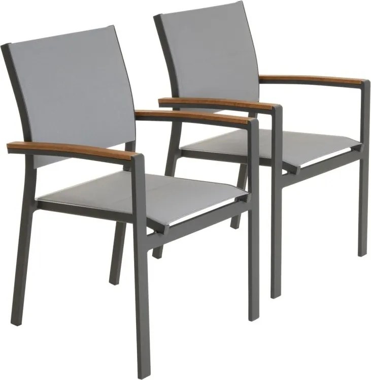 Zestaw metalowych krzeseł ogrodowych antracyt, 2 szt.