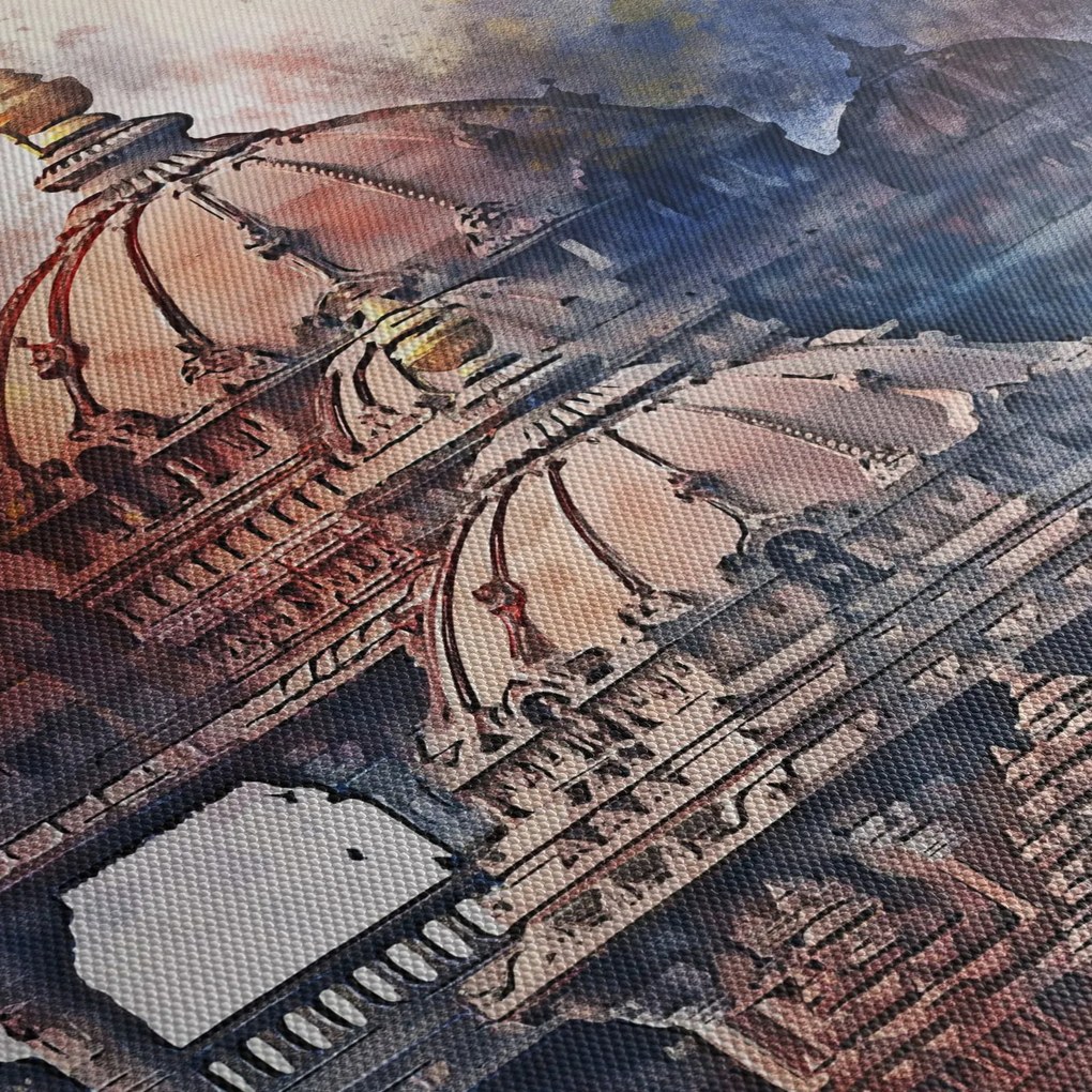 Obraz - Akshardham, New Delhi, Indie (z zegarem) (90x30 cm)