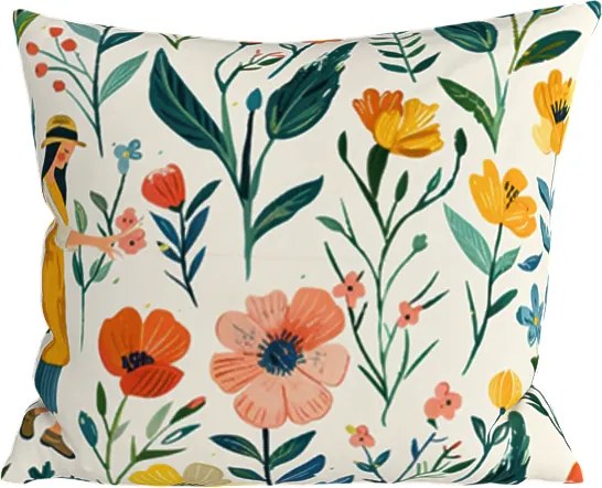 Bawełniana poszewka na poduszkę FLOVINA POLY 45x45 cm, kolorowa