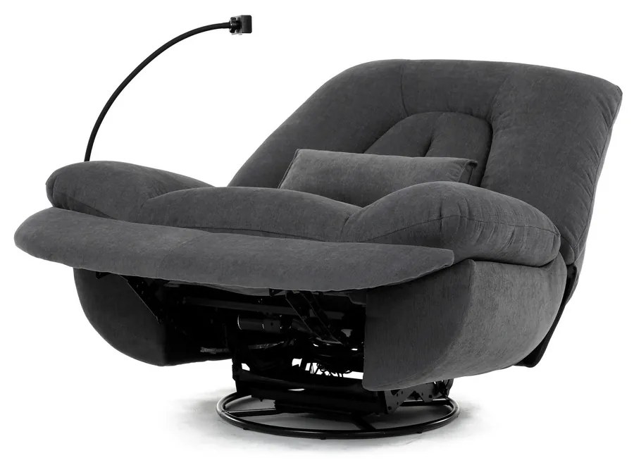 Elektryczny fotel z wbudowanym sterowaniem, szary