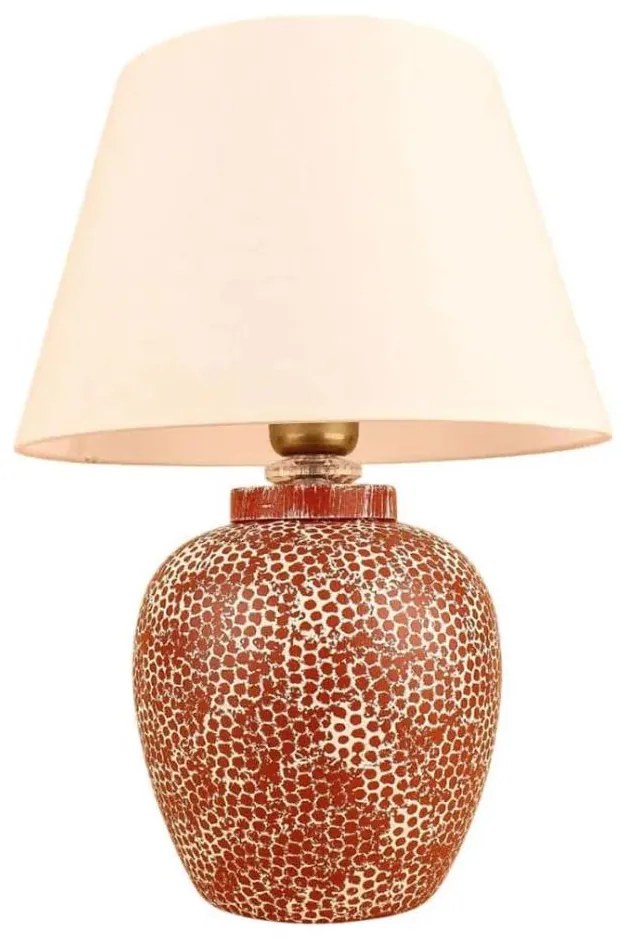 Lampa stołowa RAMZES 1xE27/40W/230V kremowa/czerwona