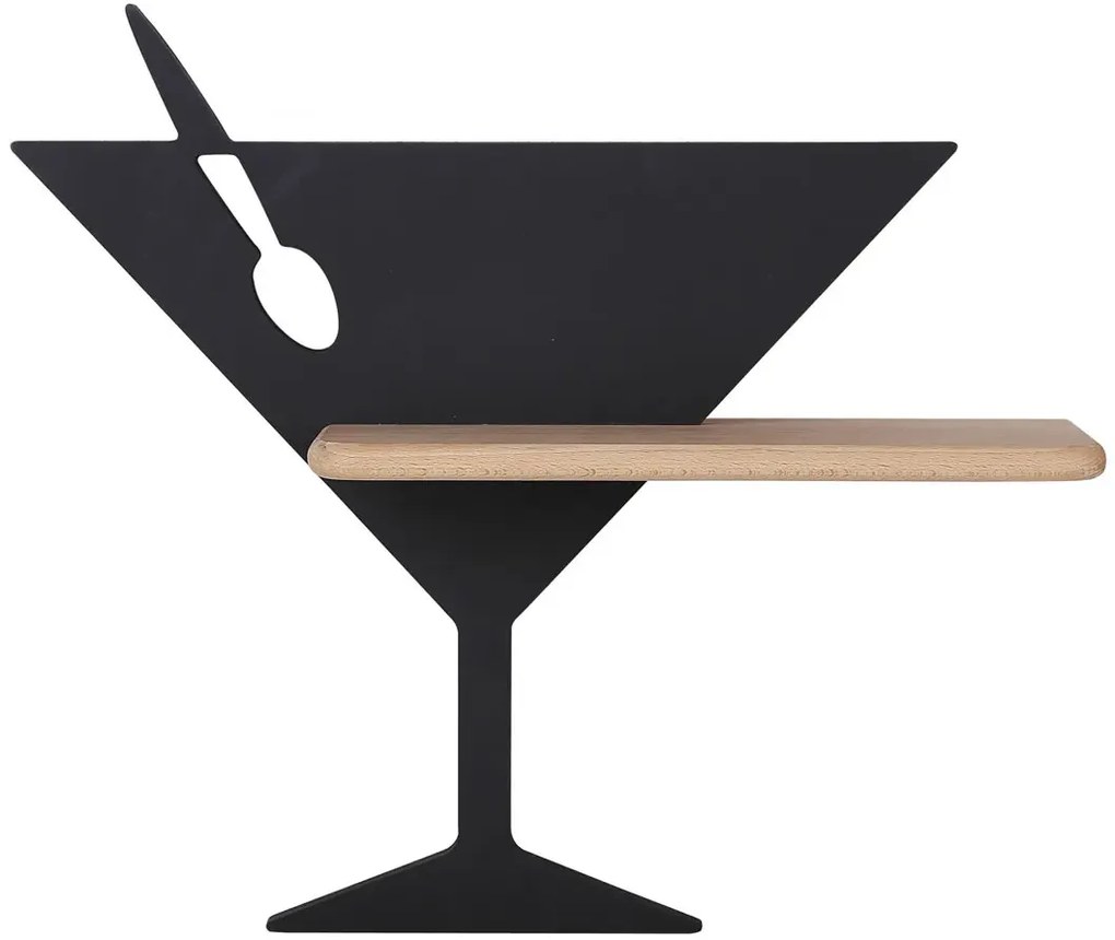 Czarny ścienny kinkiet z półką dla dzieci L0-Z45