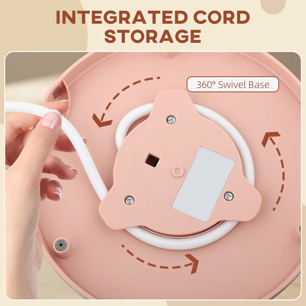 HOMCOM Elektryczny czajnik, 1,7L, szybkie gotowanie, 2,2kW, bezprzewodowy, z filtrem antyosadowym, jasnoróżowy | Aosom PL