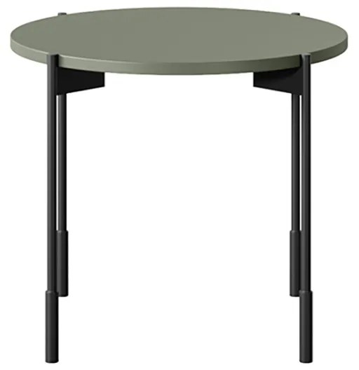 Stolik kawowy Sonatia 45 cm okrągły na metalowych nogach - oliwka