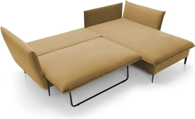 Narożnik GLOSS Prawostronny z funkcją spania, zestaw z poduszkami wolnostojący tkanina RIVIERA 61 Burgundowy WERSAL