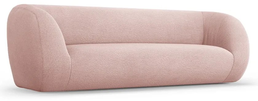 Jasnoróżowa sofa z materiału bouclé 230 cm Essen – Cosmopolitan Design