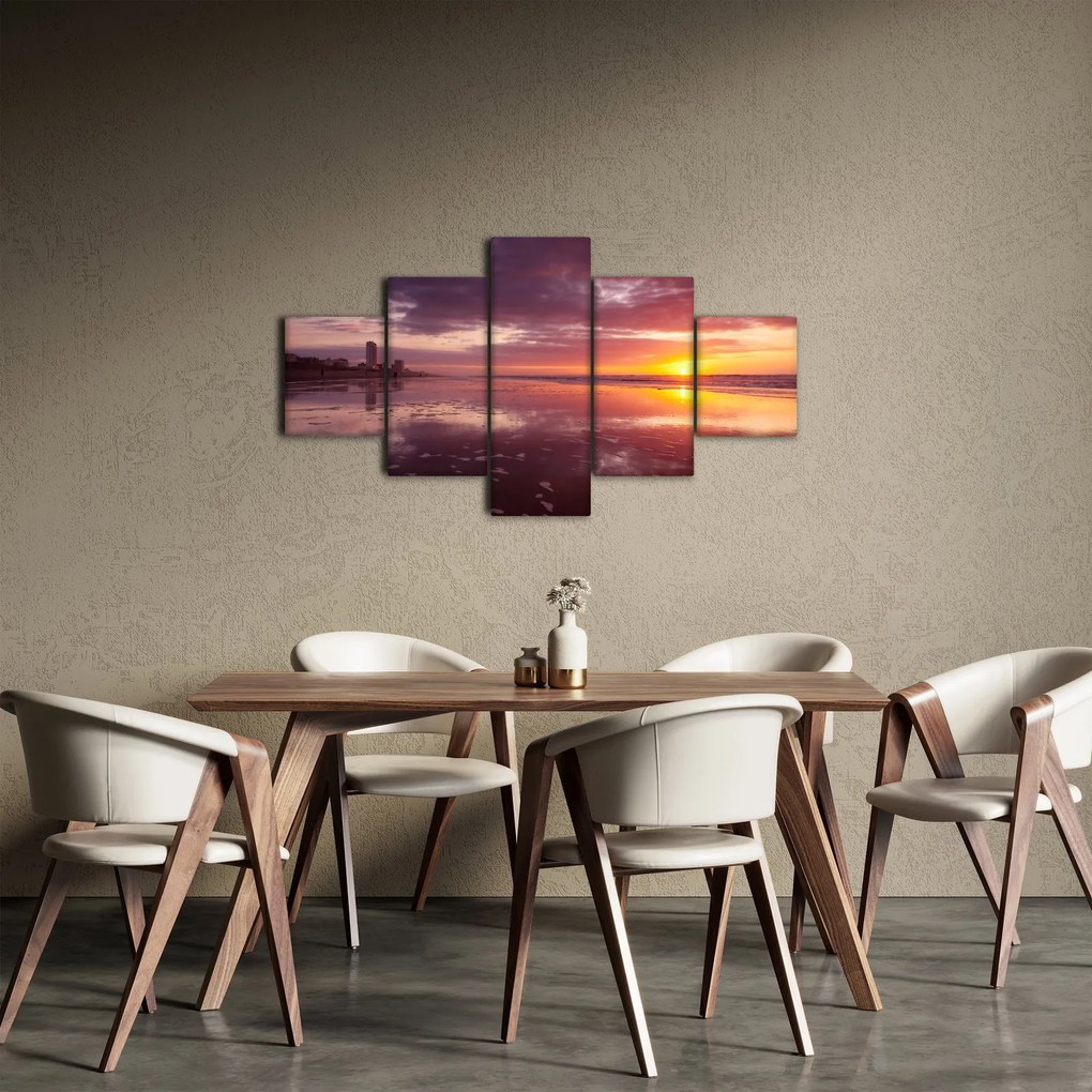 Obraz - Plaża o zachodzie słońca (125x70 cm)