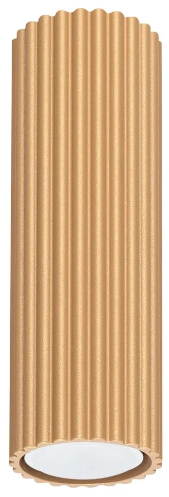 Plafon KARBON 20 złoty ryflowany SOLLUX LIGHTING