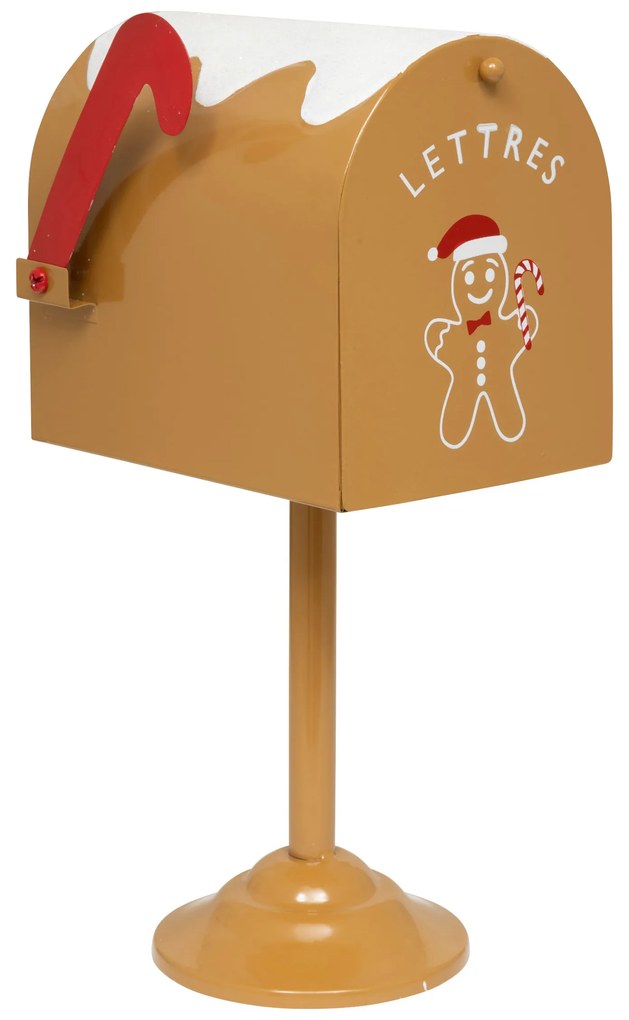 Metalowa skrzynka na listy do Mikołaja, na słupku, 32 cm