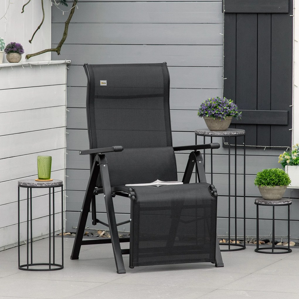 Outsunny leżak ogrodowy skladany 70cm regulowany przesylny - Aosom PL