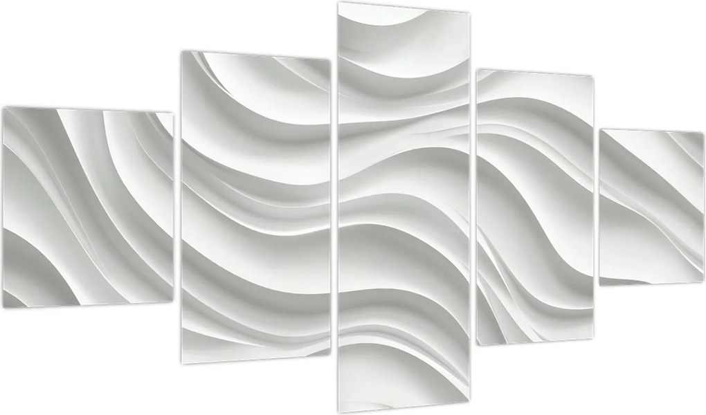 Obraz - 3D białe fale (125x70 cm)