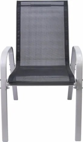 Krzesło ogrodowe BARI czarne, stalowe, sztaplowane 90x55x65