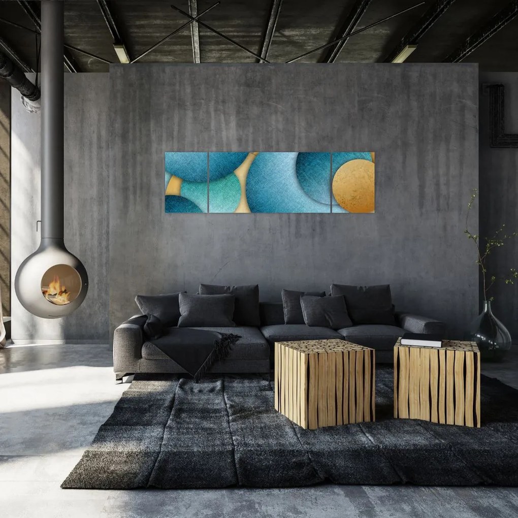 Obraz kręgów abstrakcji (170x50 cm)