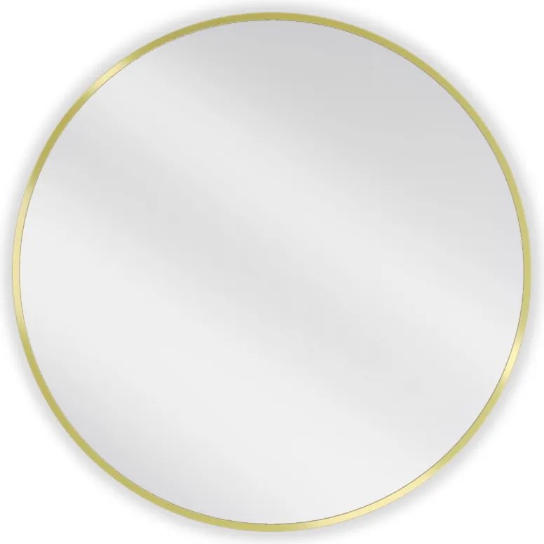 Mexen Loft lustro łazienkowe okragłe 70 cm, rama złota szczotkowana - 9850-070-070-000-50