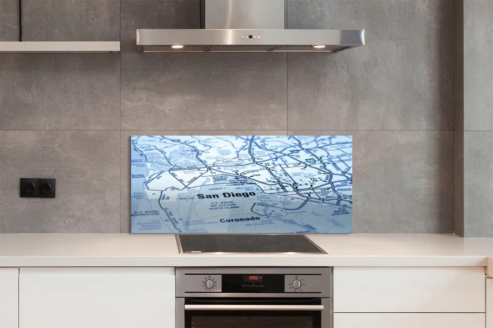 Szklany Panel Szczegółowa Mapa Metropolii