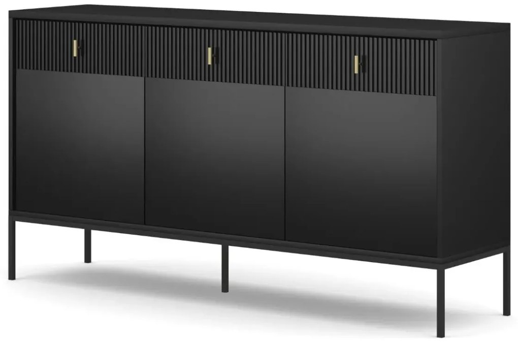 Komoda MAGGIORE 3D3S 154 czarna mat WIPMEB