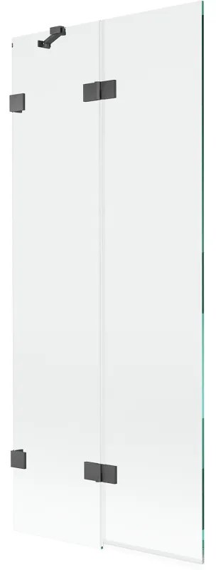 Mexen Lunar parawan nawannowy 2-skrzydłowy lewy 80 x 150 cm, transparent, gun gray szczotkowany - 897-080-100-66-00-L