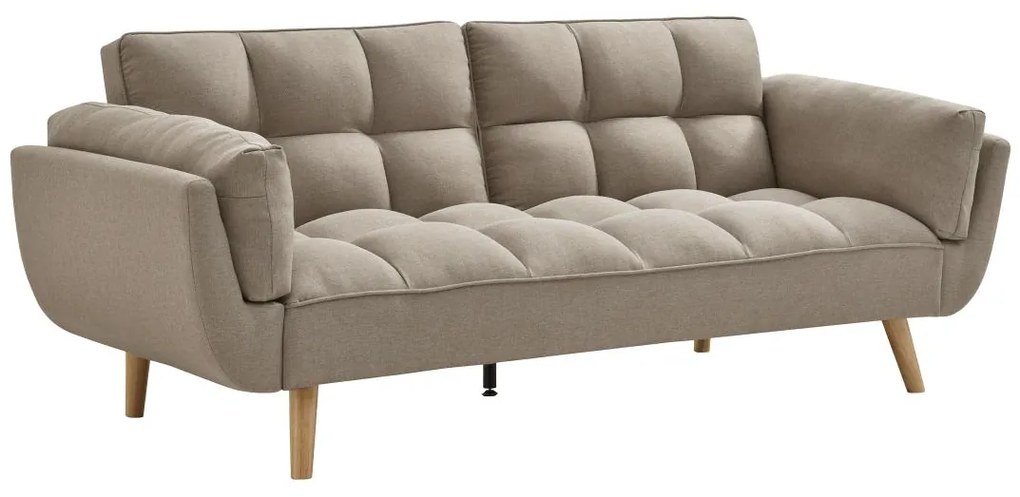 Kanapa 3-osobowa rozkładana z beżową tapicerką - LOELINE