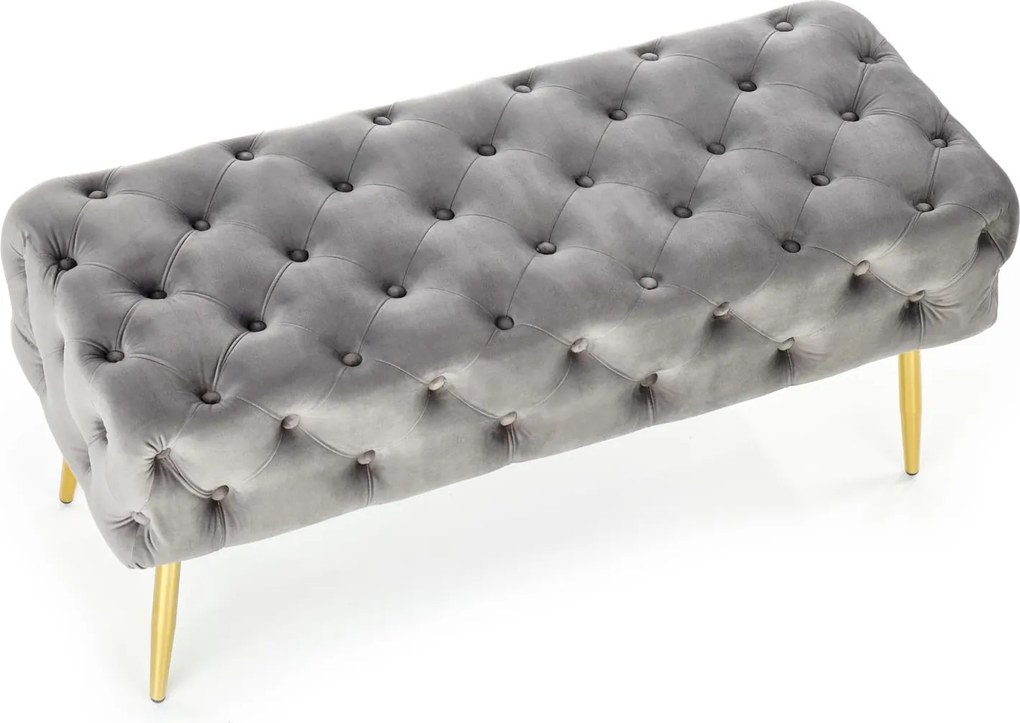 Pikowana velvetowa ławka Athena