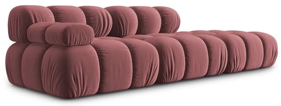 Różowa aksamitna sofa 282 cm Bellis – Micadoni Home