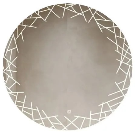 LUSTRO OKRĄGŁE LED FI60cm WZÓR  J02 WŁĄCZNIK DOTYKOWY PIASKOWANE ŁAZIENKOWE Z PODŚWIETLENIEM