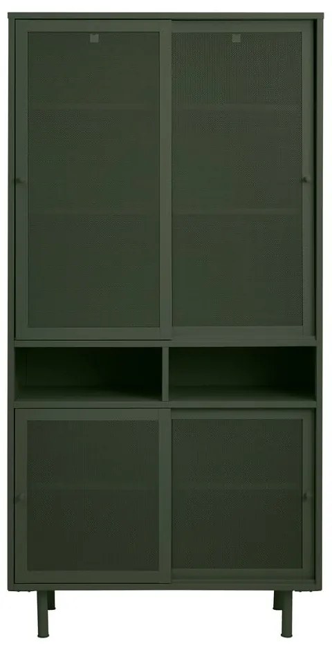 Ciemnozielona metalowa szafka z drzwiami przesuwnymi 90x180x40 cm Veep – Unique Furniture