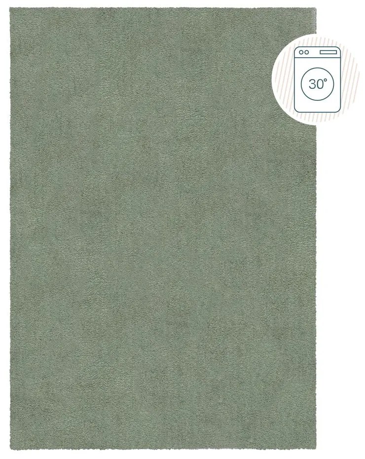 Zielony dywan z włókien z recyklingu odpowiedni do prania 120x170 cm Fluffy – Flair Rugs