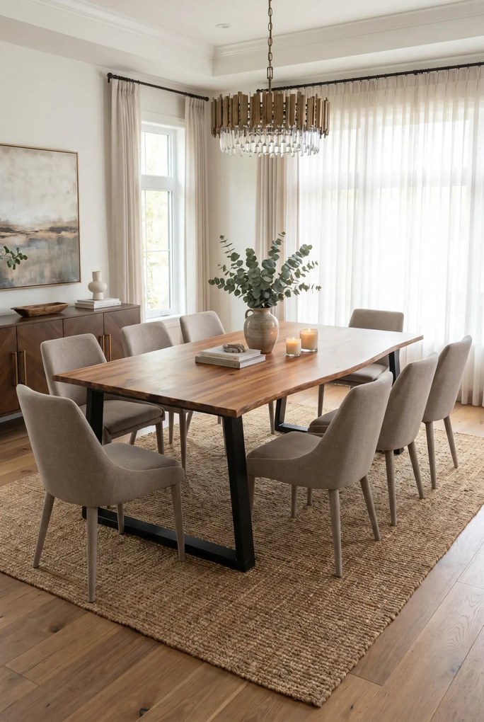 Jadalniany stół z akacji– brązowy S6-K81