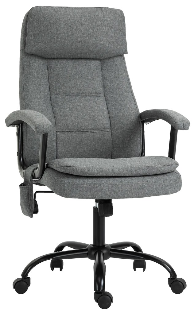Vinsetto Fotel biurowy ergonomiczny z masażem obrotowy z regulacją wysokości szary | Aosom PL