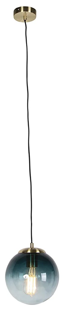 Inteligentna lampa wisząca mosiądz ze szklanym kloszem w kolorze oceanu 20 cm w tym Wifi ST64 - Pallon ArtDeco Oswietlenie wewnetrzne