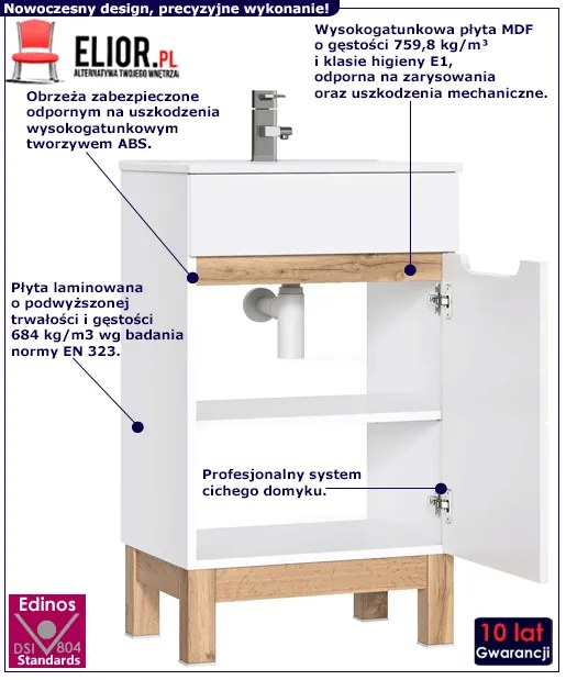 Szafka z umywalką 50 cm T1-L72