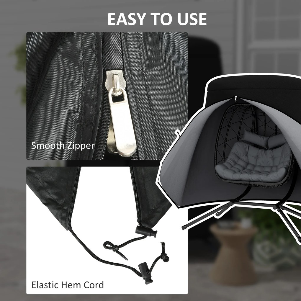 Outsunny Pokrowiec na meble zewnętrzne na meble Pokrowiec ochronny na meble, odporny na warunki atmosferyczne, 196 cm x 196 cm x 230 cm, Czarny