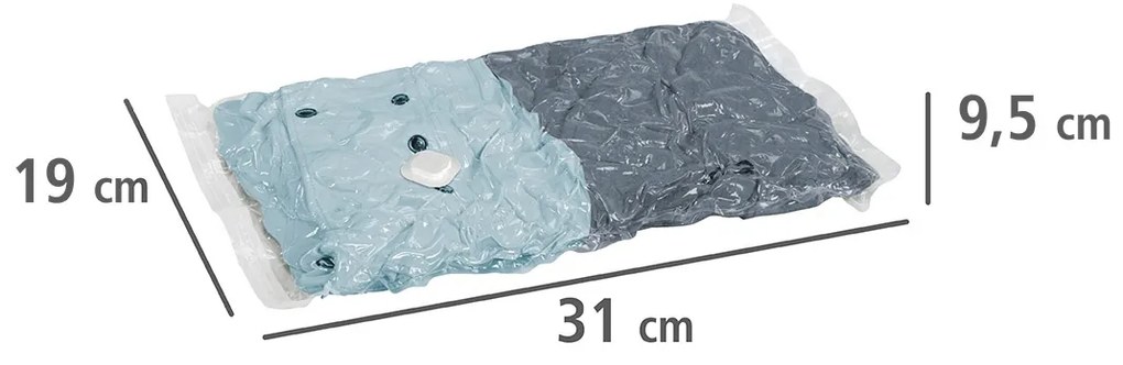 Worki próżniowe do przechowywania, zestaw plastikowych toreb + pompka - 40 x 60 cm (3 szt.), 50 x 70 cm (2 szt.), WENKO