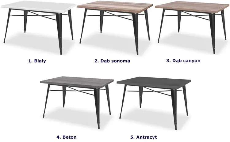 Biały metalowy stół do restauracji - Amateo 4X