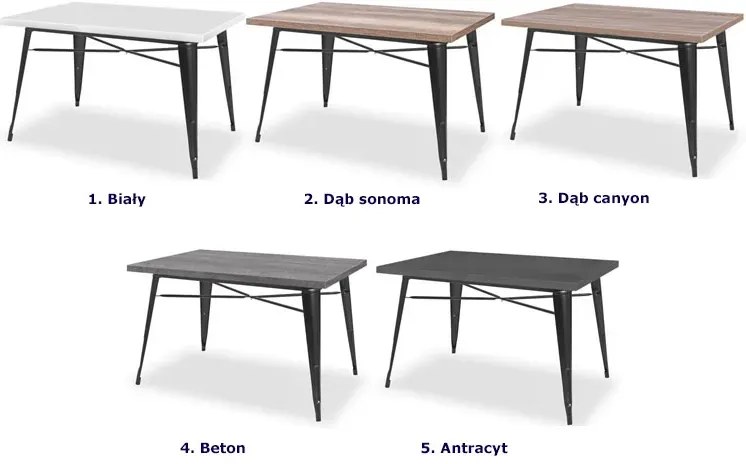 Biały metalowy stół do restauracji R5-B73