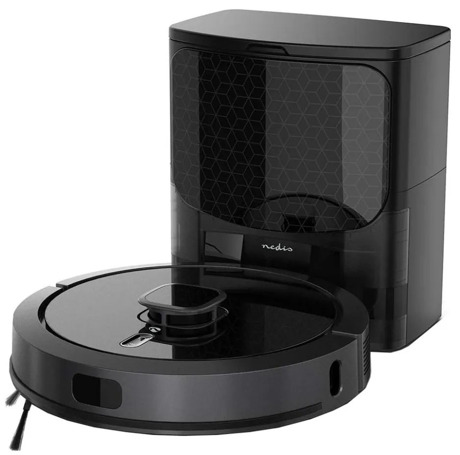 Nedis WIFIVCL002CBK - Inteligentny robot sprzątający z mopem Wi-Fi Tuya czarny +