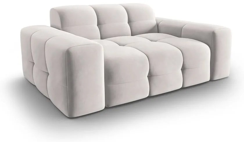 Jasnoszara aksamitna sofa 156 cm Kendal – Micadoni Home