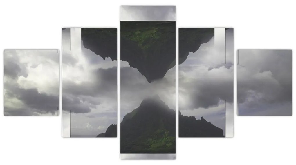 Obraz - Góry na Islandii, geometryczny kolaż (125x70 cm)